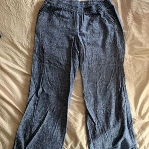 EUC L Old Navy Wide leg chambray pant